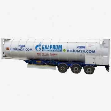 Helium in a tank container